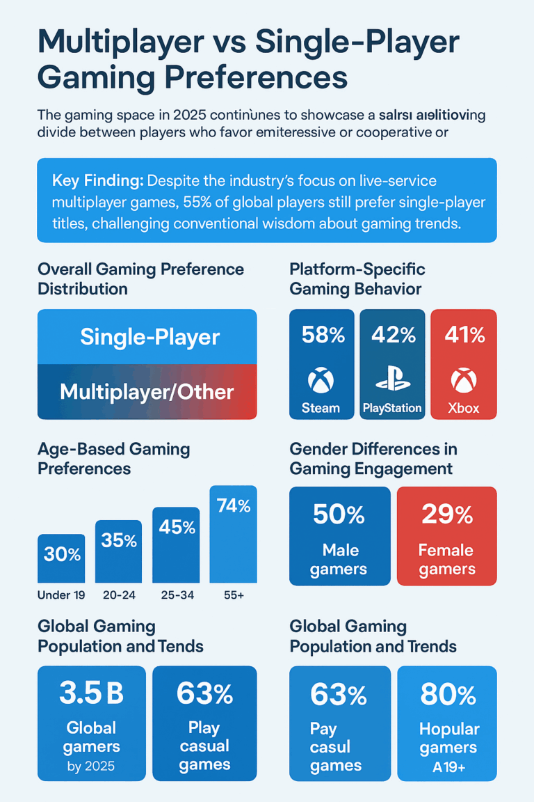 Multiplayer vs single-player gaming preferences
