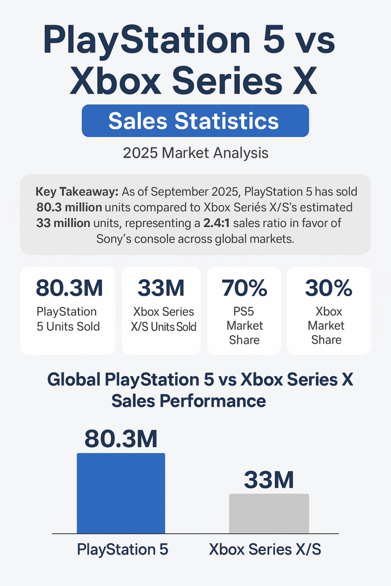 PlayStation 5 vs Xbox Series X Sales Statistics (2025)