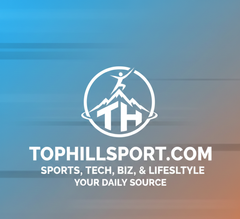 TopHillSport.com multi-topic content platform with 25M monthly users, content distribution chart, and traffic growth trajectory.