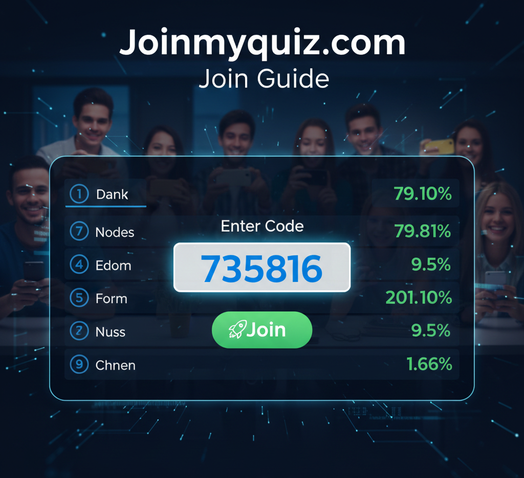 Joinmyquiz.com guide explaining how to join online quiz sessions using access codes, platform features, benefits for educators and students, and step-by-step participation instructions.